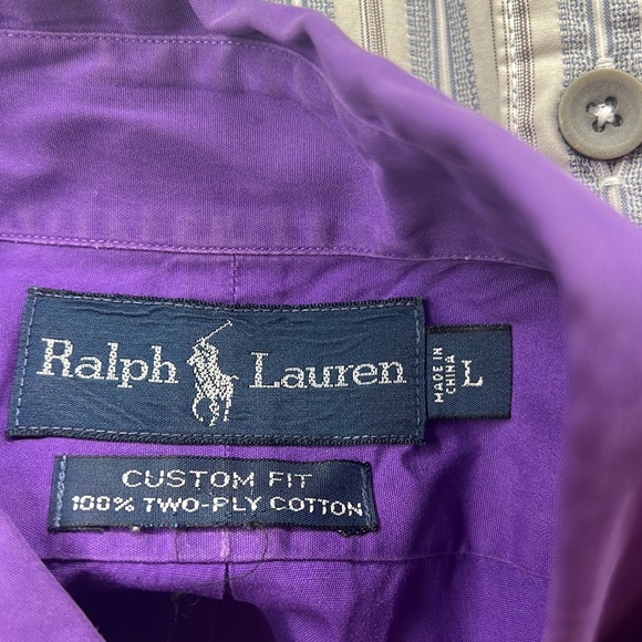 SzL Purple Custom Fit Short Sleeve Button Down Ralph Lauren - Picture 6 of 6